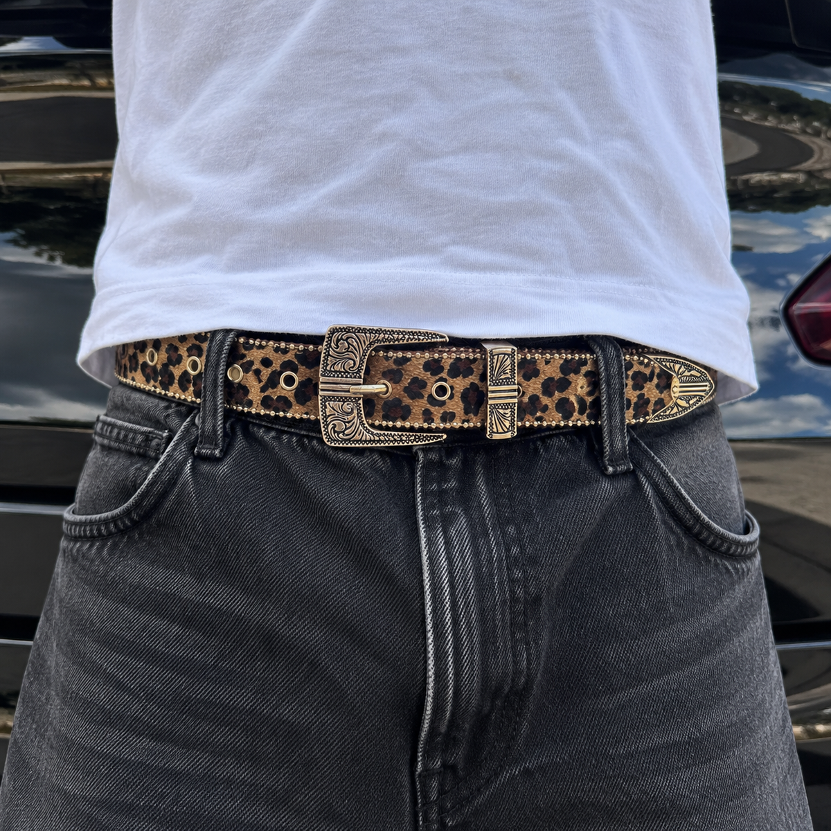 ONYX Retro Leopard Print Belt