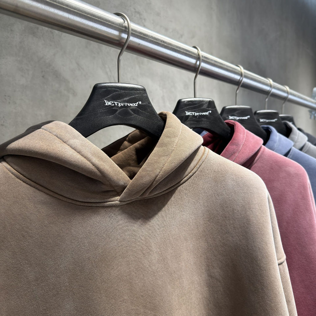 Oversized Gradient Washed Fleece Hoodie
